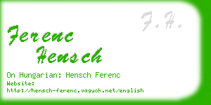 ferenc hensch business card